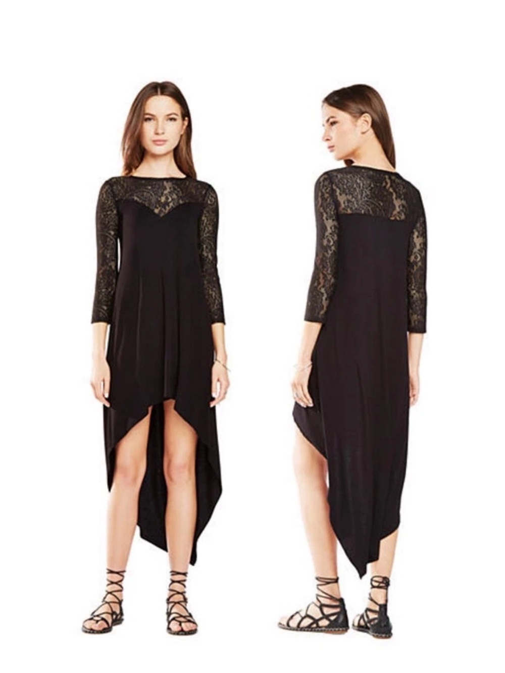 NWT BCBGMaxAzria Danyelle Black High-Low Dress (Size XS)